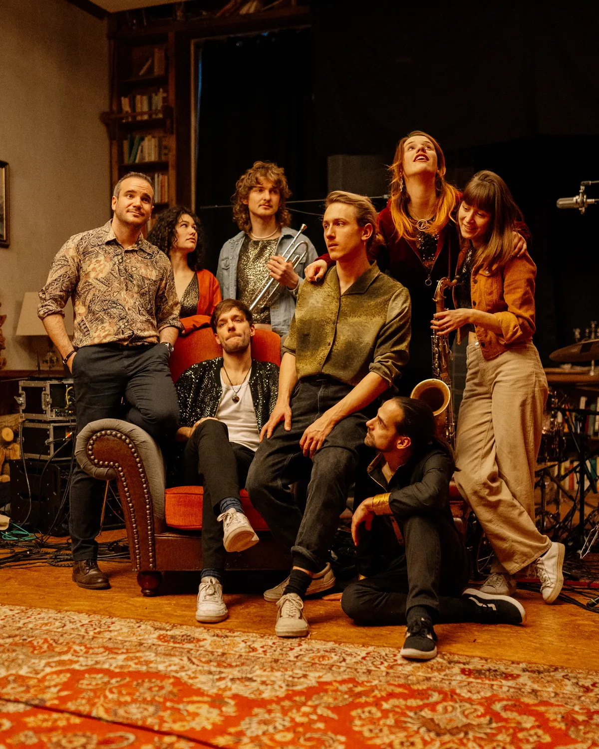 The Keeds bei der Studio-Session, Gruppenfoto im Hochformat